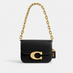 Coach Idol Bag Luxe Refined Calf Leather/Brass/Black | COH864905