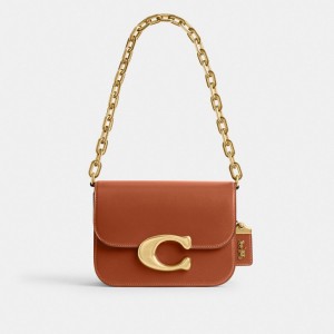 Coach Idol Bag Luxe Refined Calf Leather/Brass/Burnished Amber | COH864766