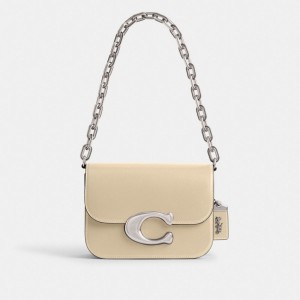 Coach Idol Bag Luxe Refined Calf Leather/Silver/Ivory | COH864812