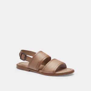 Coach Julian Two Strap Sandal Taupe | COH866846