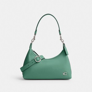 Coach Juliet Shoulder Bag Glovetanned Leather/Silver/Aquamarine | COH864764