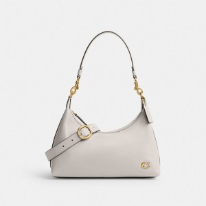 Coach Juliet Shoulder Bag Glovetanned Leather/Brass/Chalk | COH864810