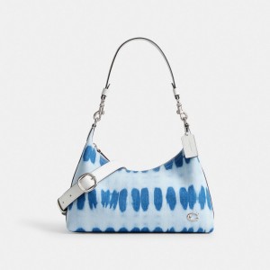 Coach Juliet Shoulder Bag With Tie Dye Silver/Denim Multi | COH864957