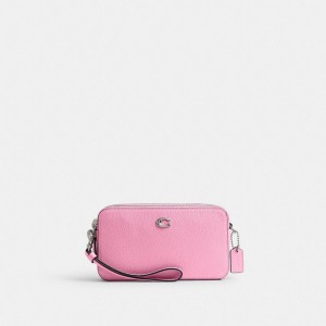 Coach Kira Crossbody Bag Refined Pebble Leather/Silver/Vivid Pink | COH865623