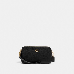 Coach Kira Crossbody Bag Refined Pebble Leather/Brass/Black | COH865636