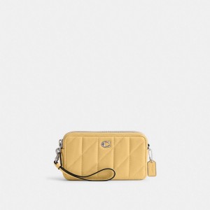 Coach Kira Crossbody Bag With Pillow Quilting Nappa Leather/Silver/Hay | COH865619