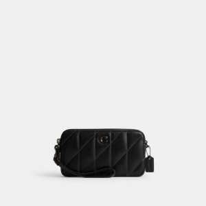 Coach Kira Crossbody Bag With Pillow Quilting Nappa Leather/Pewter/Black | COH865624