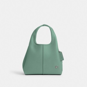 Coach Lana Shoulder Bag 23 Refined Pebble Leather/Silver/Aquamarine | COH865113