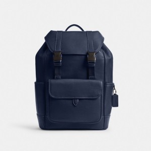 Coach League Flap Backpack Deep Blue | COH866518
