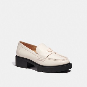 Coach Leah Loafer Leather/Chalk | COH865774