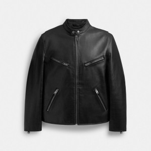 Coach Leather Racer Black | COH866858