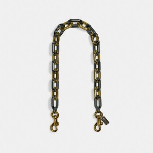 Coach Link Chain Strap Brass/Pewter | COH866441