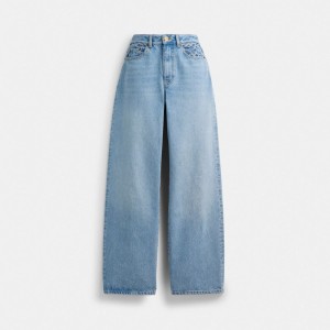 Coach Loose Fit Jeans Blue | COH866039