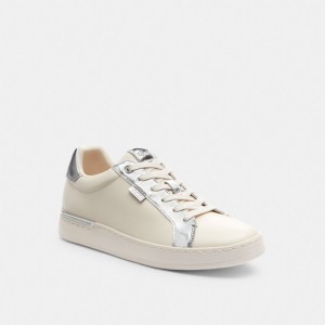 Coach Lowline Low Top Sneaker Chalk/Silver | COH865827
