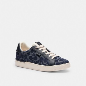 Coach Lowline Low Top Sneaker In Signature Denim Blue Denim | COH865832
