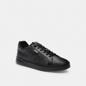 Coach Lowline Low Top Sneaker In Signature Canvas Charcoal | COH866816