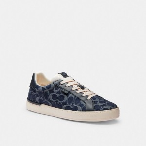 Coach Lowline Low Top Sneaker In Signature Denim Blue Denim | COH866818