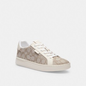 Coach Lowline Low Top Sneaker Stone/Chalk | COH865829