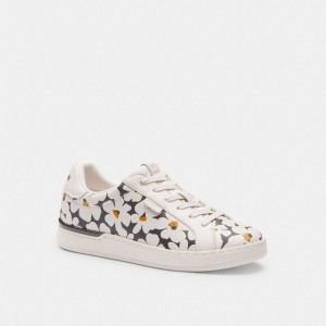 Coach Lowline Low Top Sneaker With Floral Print Chalk Multi | COH865834