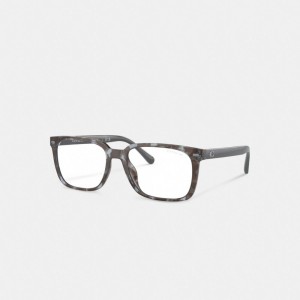 Coach Magnetic Clip On Square Sunglasses Grey/Blue | COH866389