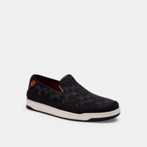 Coach Miles Espadrille In Signature Denim Black Denim | COH866837