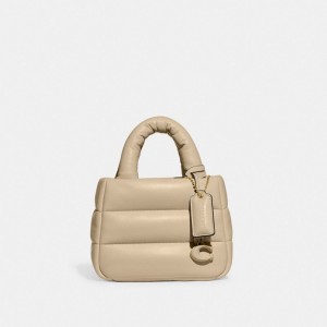Coach Mini Pillow Tote Bag Brass/Ivory | COH865034