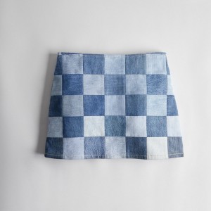 Coach Mini Skirt In Denim Checkerboard Denim Multi | COH866035