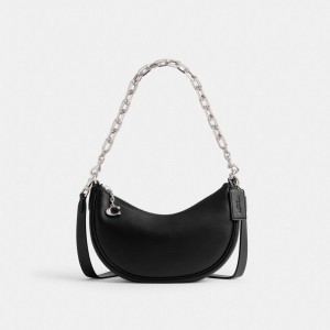 Coach Mira Shoulder Bag Glovetan Leather/Silver/Black | COH864857