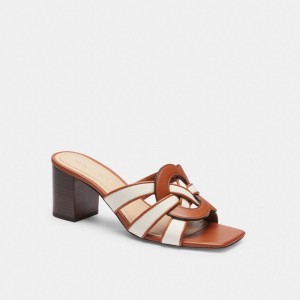 Coach Nikki Sandal Chalk Burnished Amber | COH865747