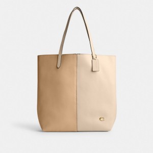 Coach North Tote In Colorblock Brass/Ivory Multi | COH865078