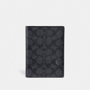 Coach Passport Case In Signature Canvas Charcoal | COH866730
