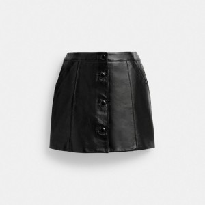 Coach Patent Leather Mini Skirt Black | COH866030