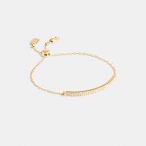 Coach Pavé Bar Slider Bracelet Gold | COH866169