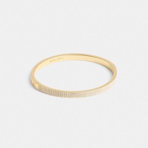 Coach Pavé Hinged Bangle Gold | COH866072