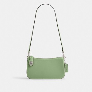 Coach Penn Shoulder Bag Glovetan Leather/Silver/Pale Pistachio | COH864771