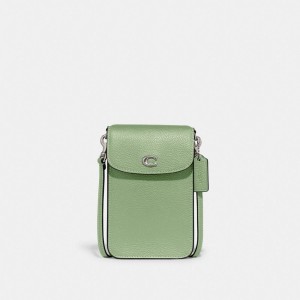 Coach Phone Crossbody Bag Silver/Pale Pistachio | COH865399