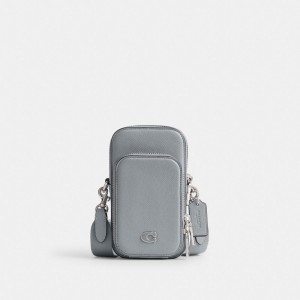 Coach Phone Crossbody Grey Blue | COH866548