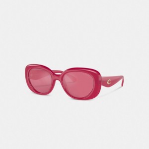 Coach Pillow Tabby Round Sunglasses Magenta | COH866386