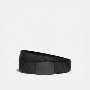 Coach Plaque Buckle Cut To Size Reversible Belt, 38 Mm Black | COH866994