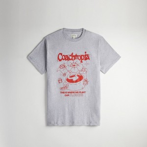Coach Relaxed T Shirt: Flower Pot Grey Multi. | COH865969