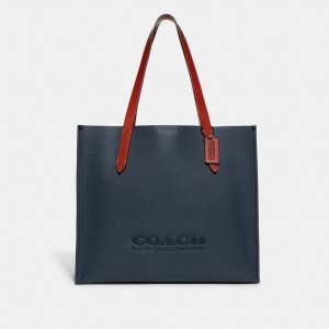 Coach Relay Tote Bag Polished Pebble Leather/Denim | COH866528