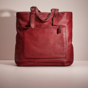 Coach Restored Metropolitan Soft Tote Gunmetal/Red Currant | COH866636