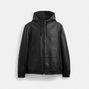 Coach Reversible Leather Jacket In Recycled Polyester Black | COH866874
