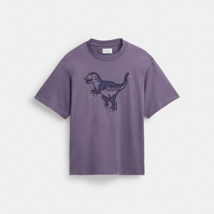 Coach Rexy T Shirt In Organic Cotton Purple | COH866919