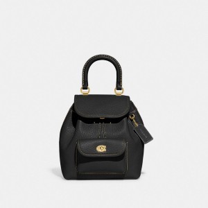 Coach Riya Backpack 21 Glovetanned Leather/Brass/Black | COH865476