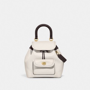 Coach Riya Backpack 21 In Colorblock Glovetanned Leather/Brass/Chalk Multi | COH865477