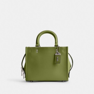 Coach Rogue Bag 25 Glovetan Leather/Silver/Dark Lime | COH865139
