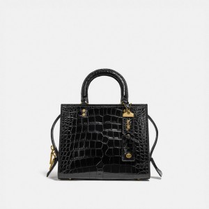 Coach Rogue Bag 25 In Alligator Brass/Black | COH865175
