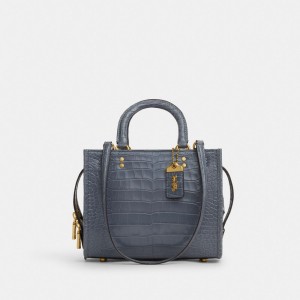 Coach Rogue Bag 25 In Alligator Brass/Gris | COH865138