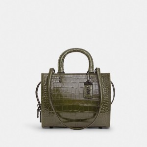 Coach Rogue Bag 25 In Alligator Pewter/Olive | COH865179